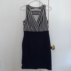 Striped V-neck Dress